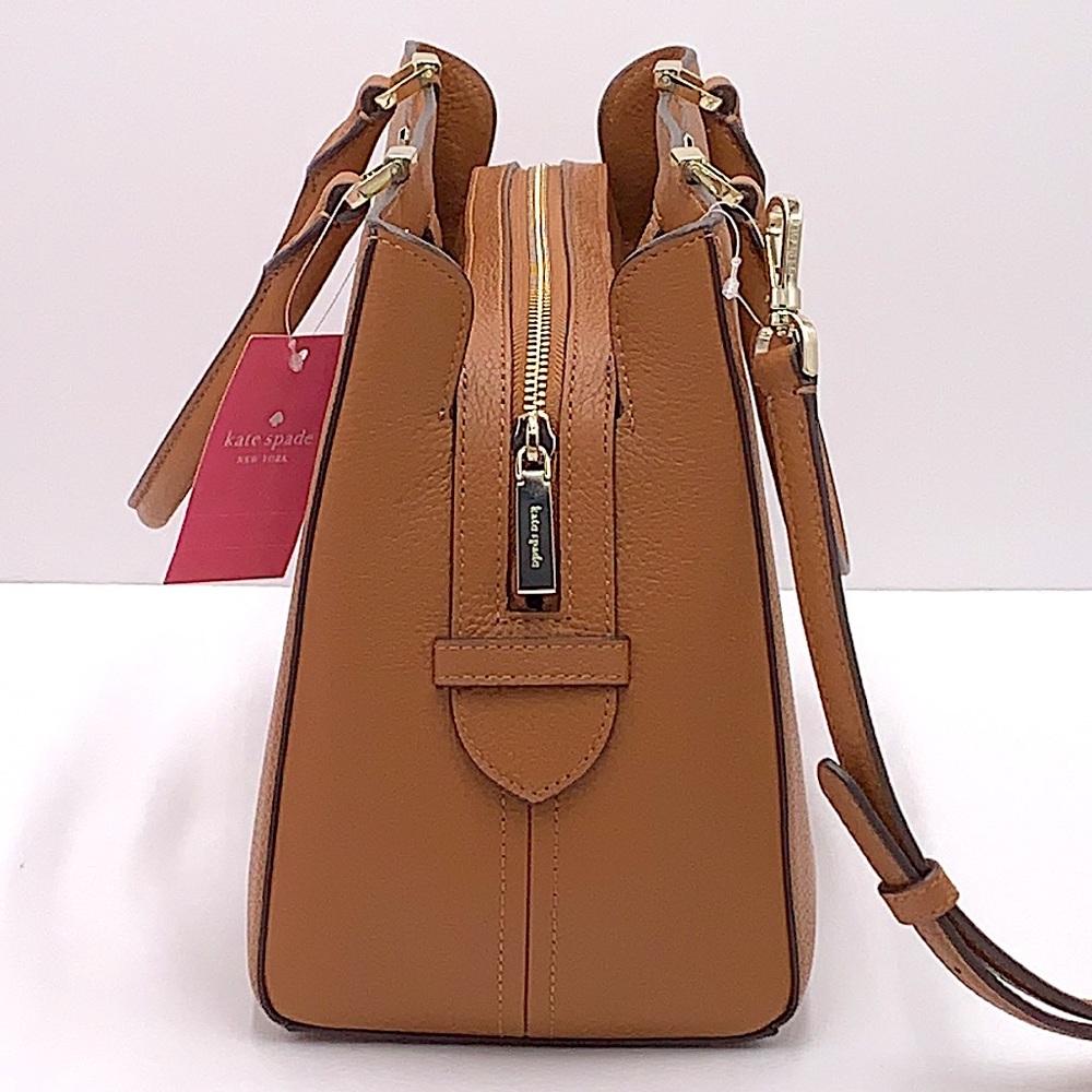 Kate Spade Leila Medium Triple Compartment Satchel Warm Ginger - Picture 6 of 16